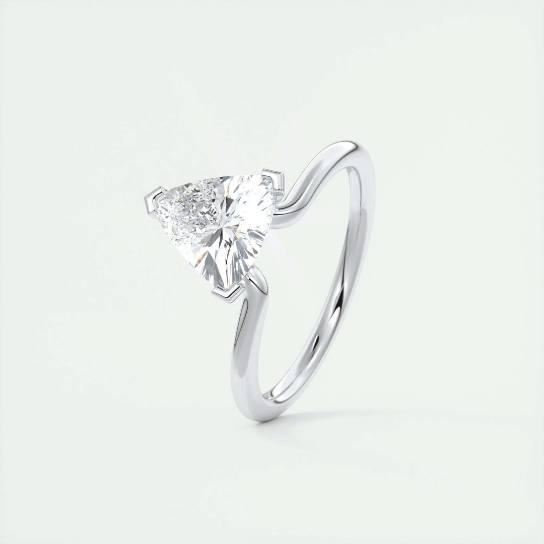 1.44CT Trillion Cut Solitaire Moissanite Diamond Engagement Ring