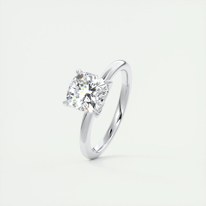 1.49CT Cushion Cut Solitaire Moissanite Diamond Engagement Ring