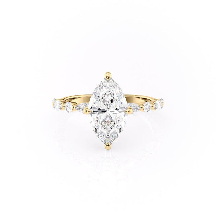 1.58CT Marquise Cut Hidden Halo Moissanite Engagement Ring