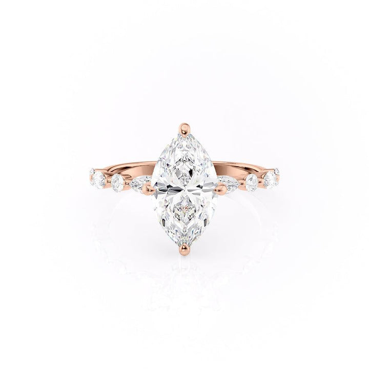 1.58CT Marquise Cut Hidden Halo Moissanite Engagement Ring