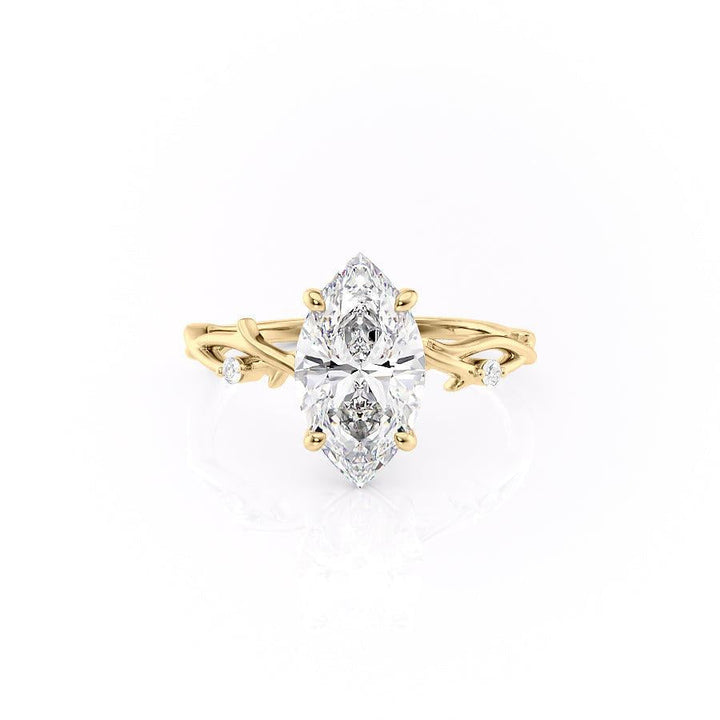 1.58CT Marquise Cut Twig Style Moissanite Diamond Engagement Ring