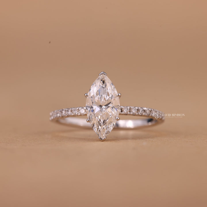 2 Carat Marquise Cut Ring
Vintage Marquise Moissanite
Moissanite Pave Wedding Band
Marquise Solitaire with Pave