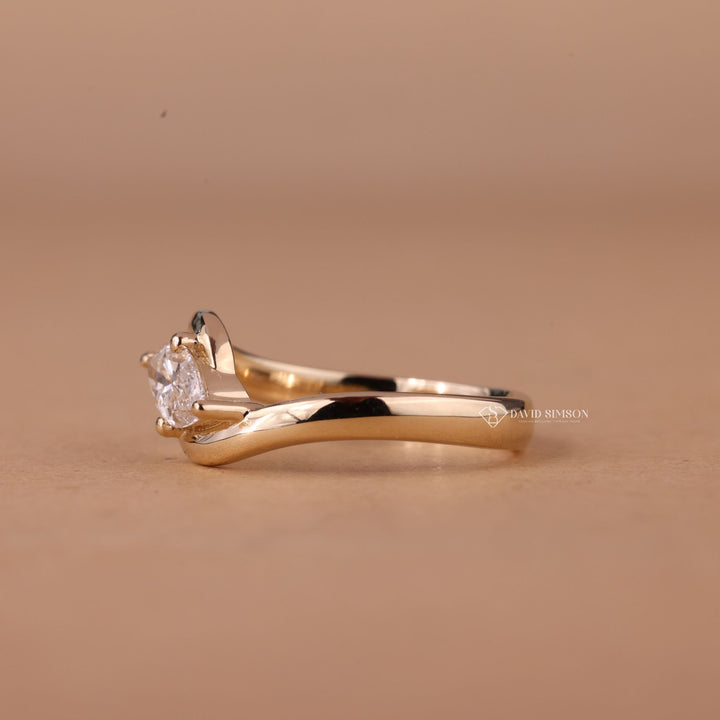 VVS1 Marquise Moissanite
Ethical Engagement Ring
Sideways Marquise Ring
Architectural Ring Design
