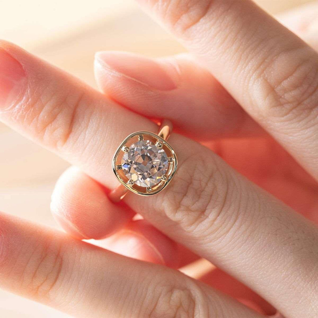 1.5 carat diamond, 2 carat diamond, 2.5 carat diamond, old mine cut diamond, vintage solitaire ring, antique engagement ring, old mine cushion cut,