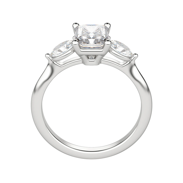 1.67CT Radiant Cut Three Stone Moissanite Diamond Engagement Ring