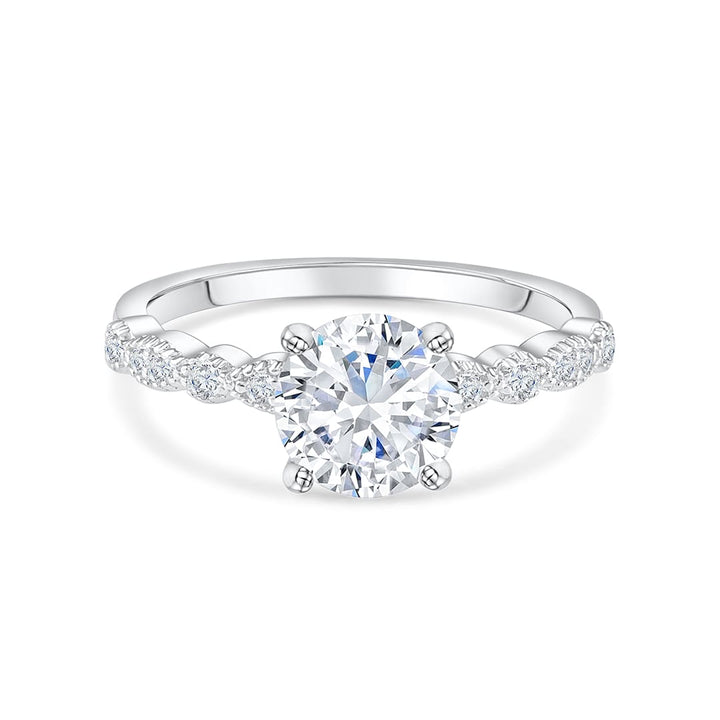1.80CT Round Cut Vintage Pave Moissanite Engagement Ring