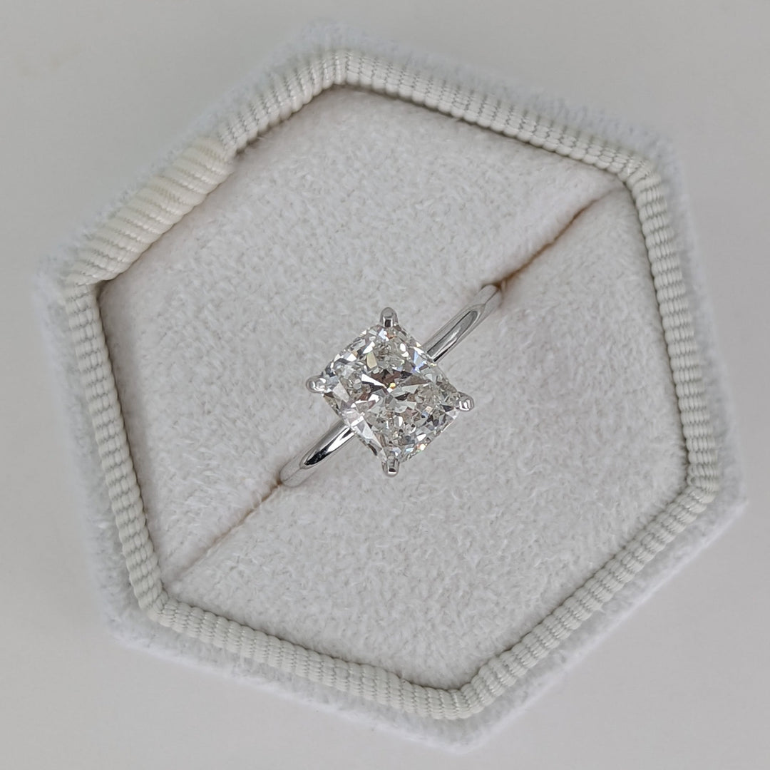 1.81ct Cushion G- VS2 Lag Grown Diamond Solitaire Engagement Ring
