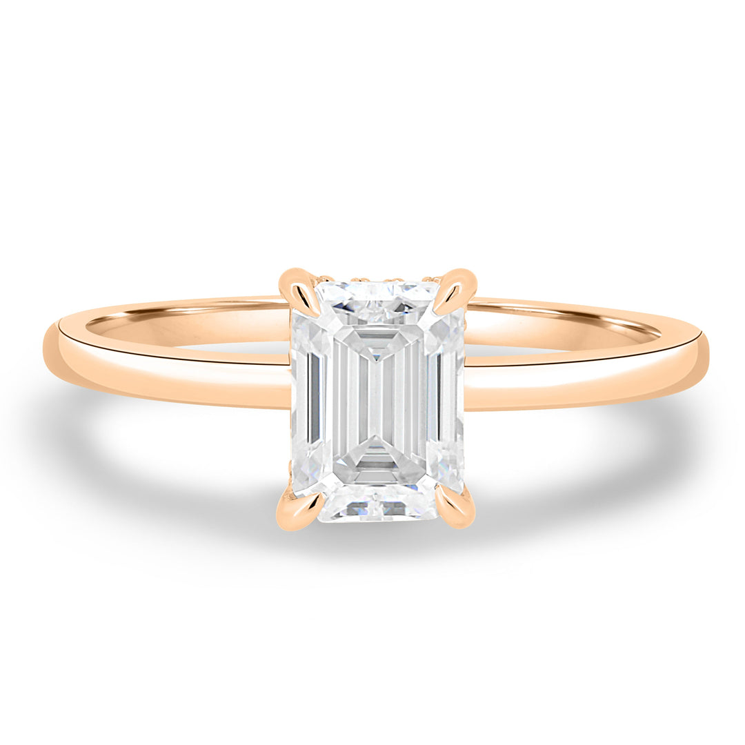 1.86ct Emerald Hidden Halo E/VS2 Diamond Lab Grown Engagement Ring