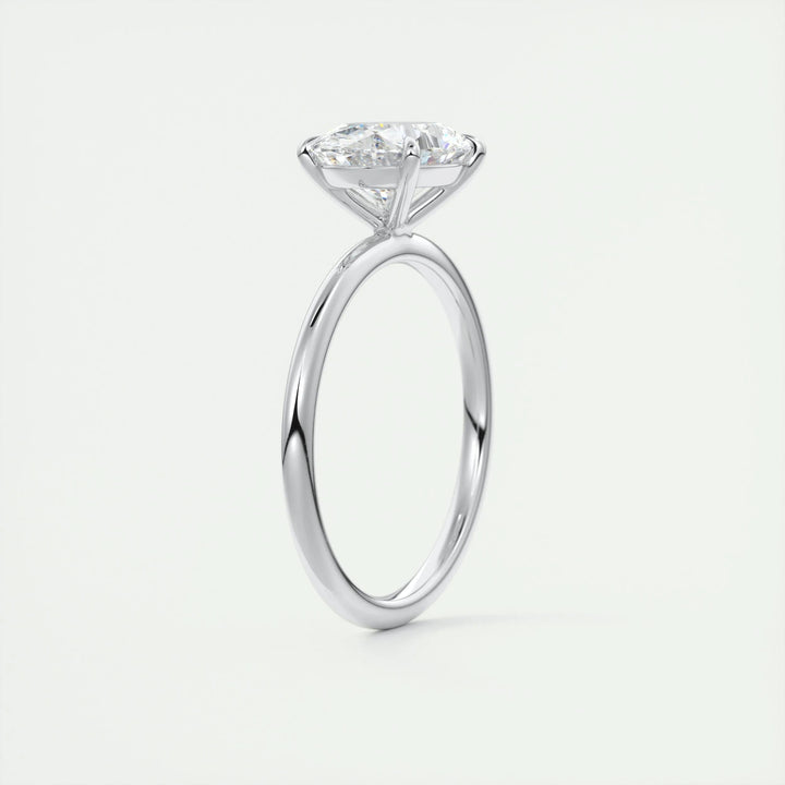1.91CT East West Oval Cut Solitaire Moissanite Engagement Ring