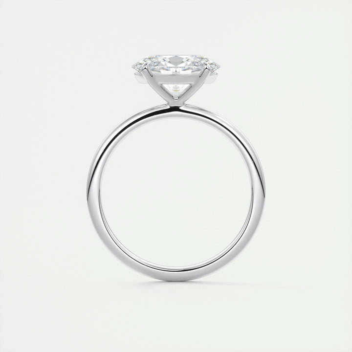 1.91CT East West Oval Cut Solitaire Moissanite Engagement Ring