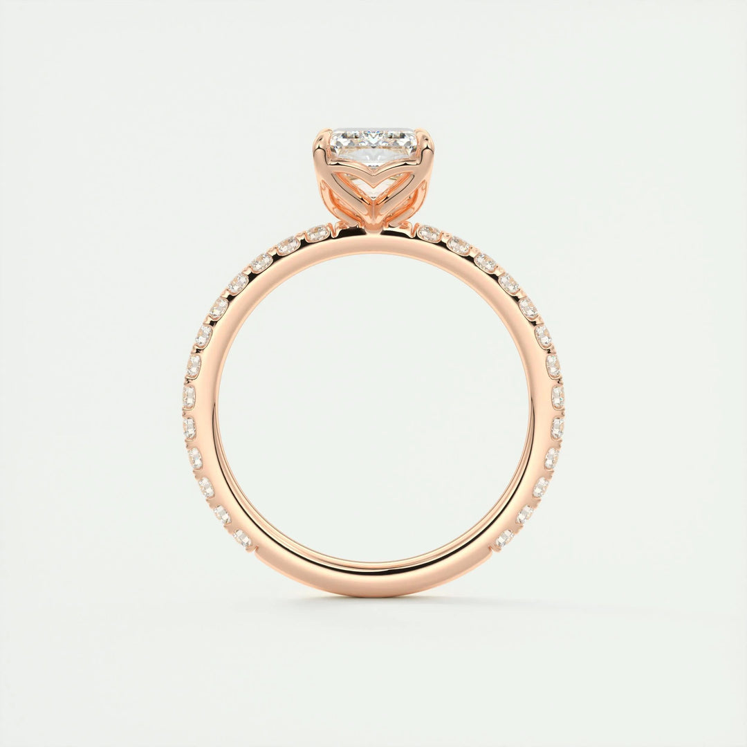 1.91CT Emerald Cut Solitaire Moissanite Diamond Engagement Ring