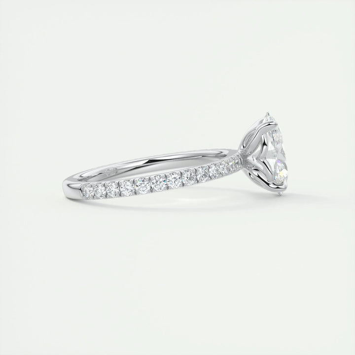 1.91CT Oval Cut Pave Moissanite Diamond Engagement Ring