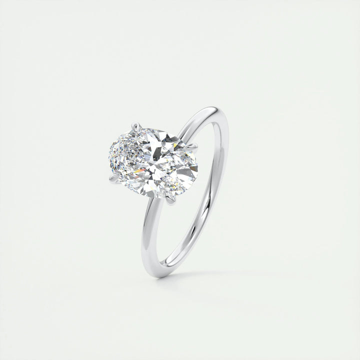 1.91CT Oval Cut Solitaire Diamond Moissanite Engagement Ring