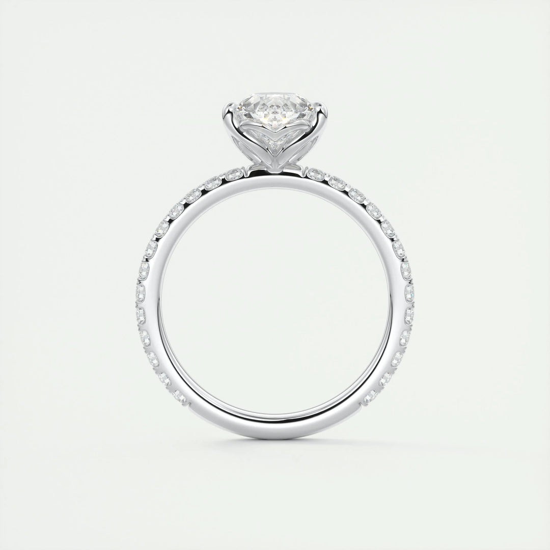 1.93CT Pear Cut Pave Moissanite Diamond Engagement Ring