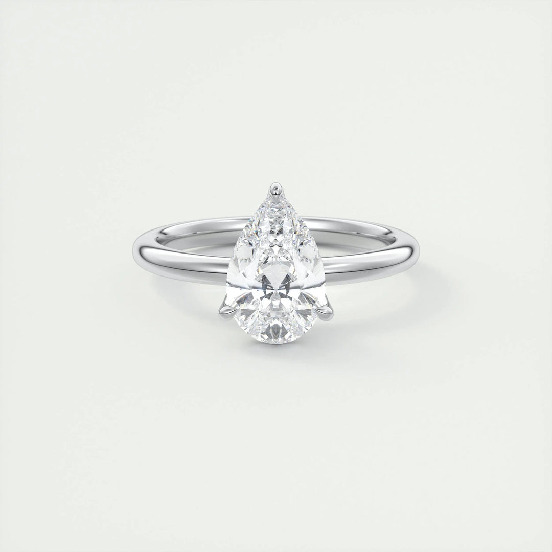 1.93CT Pear Cut Solitaire Moissanite Diamond Engagement Ring