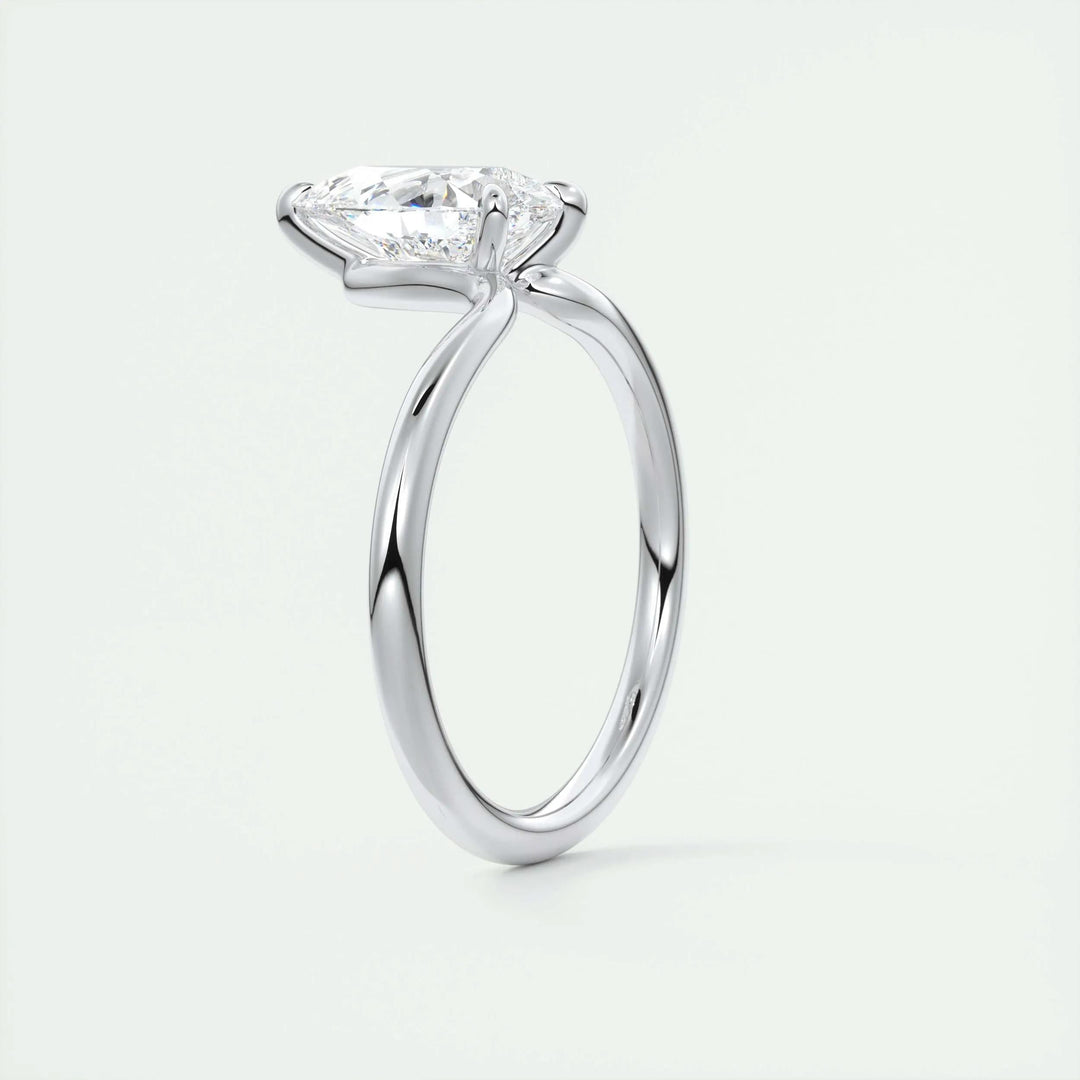 1.93CT Pear Cut Solitaire Moissanite Diamond Engagement Ring