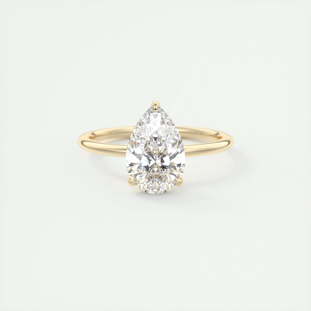 1.93CT Pear Cut Solitaire Moissanite Diamond Engagement Ring