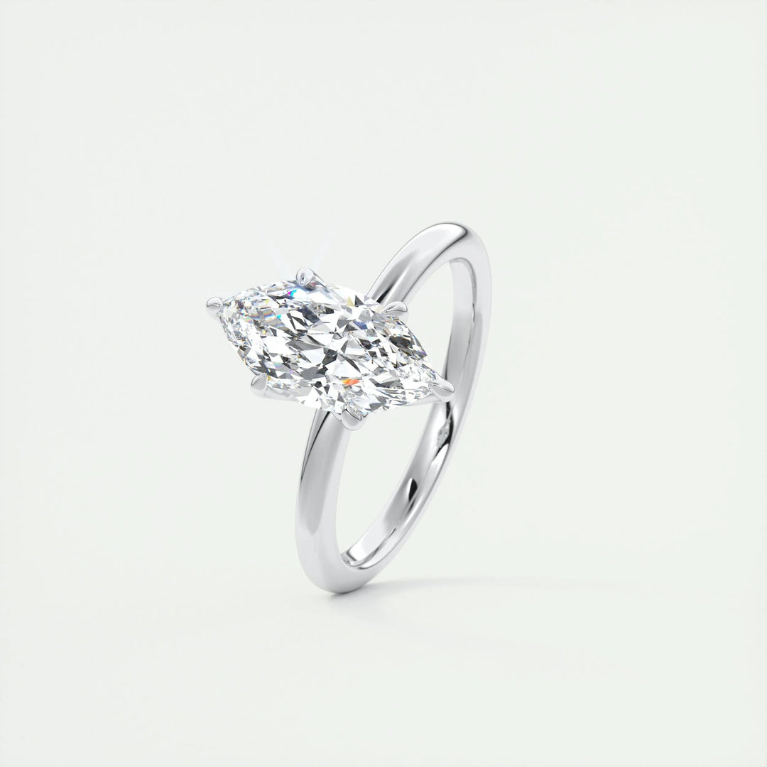 1.98CT Marquise Cut Solitaire Moissanite Engagement Ring