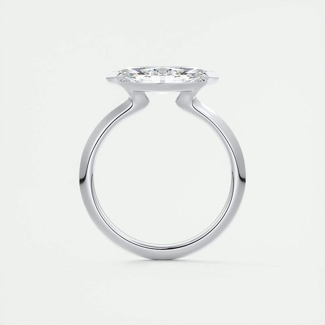 1.98CT Marquise Half Bezel Solitaire Moissanite Engagement Ring