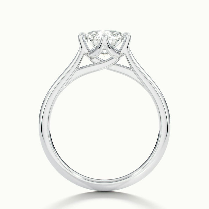 1.0CT Round Cut Diamond Tulip Set Moissanite Engagement Ring