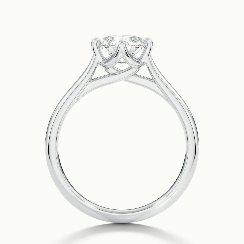 2.0CT Round Cut Solitaire Moissanite Diamond Engagement Ring