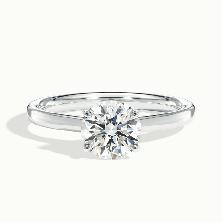 1.0CT Round Cut Solitaire Diamond Moissanite Engagement Ring