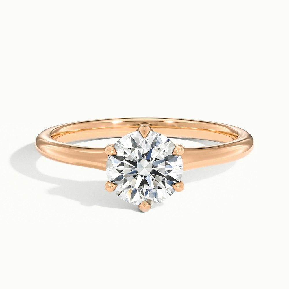 2.0CT Round Cut Moissanite Solitaire Diamond Engagement Ring