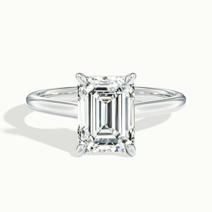 1.0CT Emerald Cut Solitaire Diamond Moissanite Engagement Ring