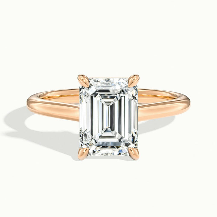 1.0CT Emerald Cut Solitaire Diamond Moissanite Engagement Ring