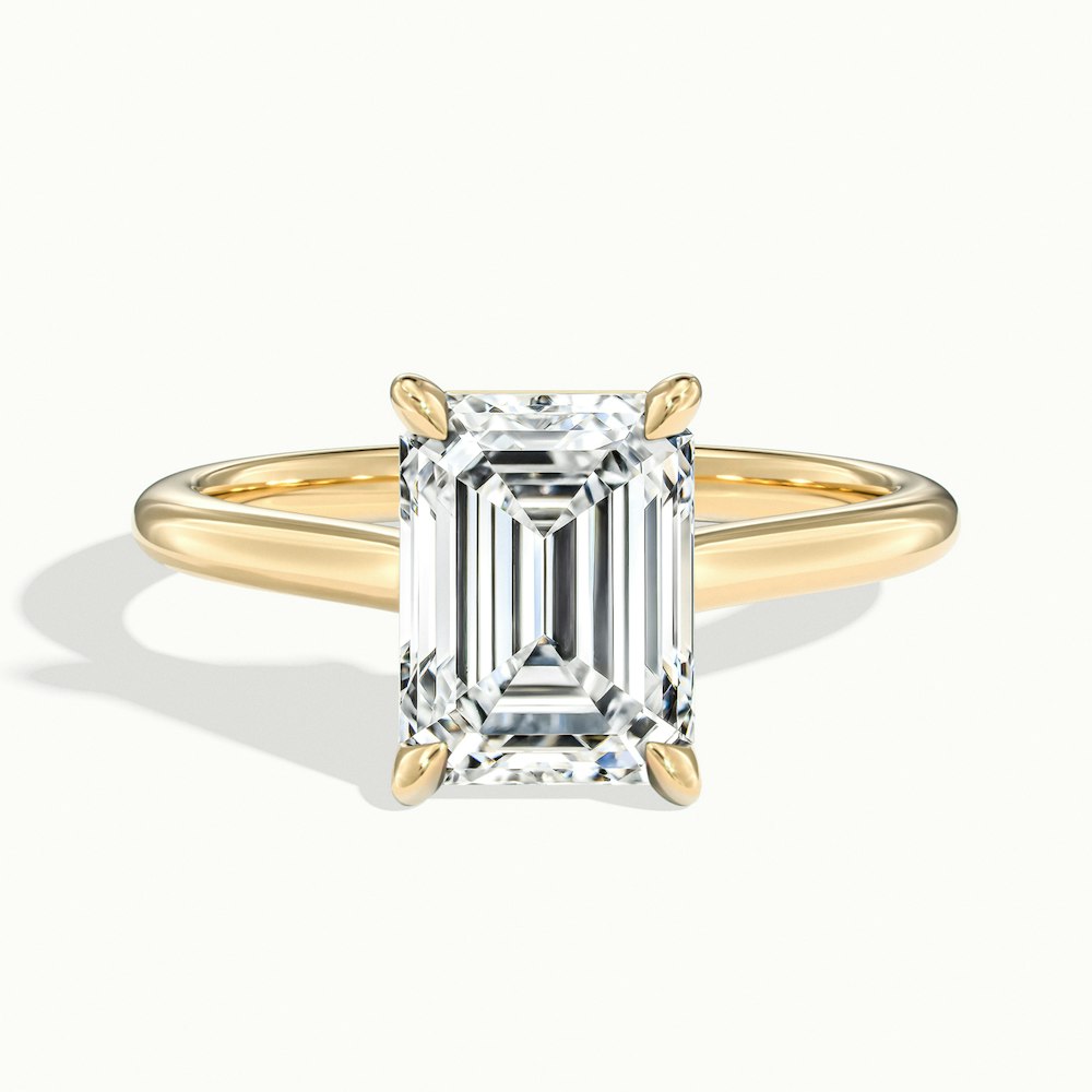 1.0CT Emerald Cut Solitaire Diamond Moissanite Engagement Ring