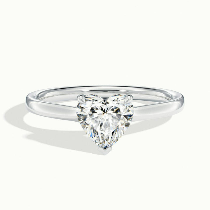 2.0CT Heart Shape Solitaire Diamond Moissanite Engagement Ring