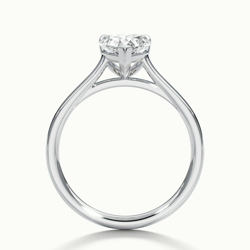 2.0CT Heart Shape Solitaire Diamond Moissanite Engagement Ring