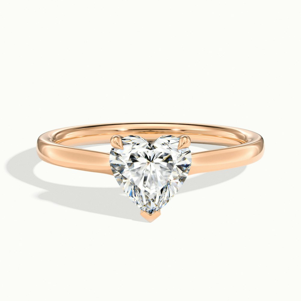 2.0CT Heart Shape Solitaire Diamond Moissanite Engagement Ring