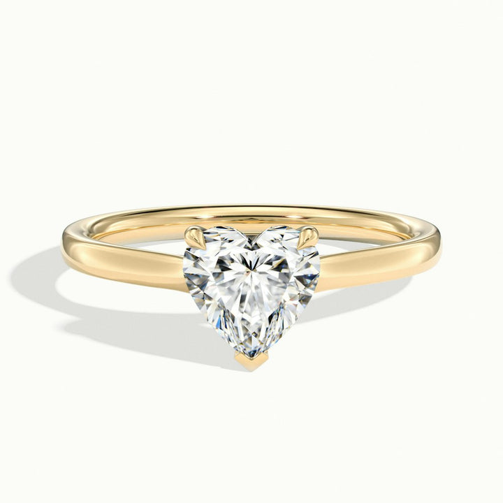 2.0CT Heart Shape Solitaire Diamond Moissanite Engagement Ring