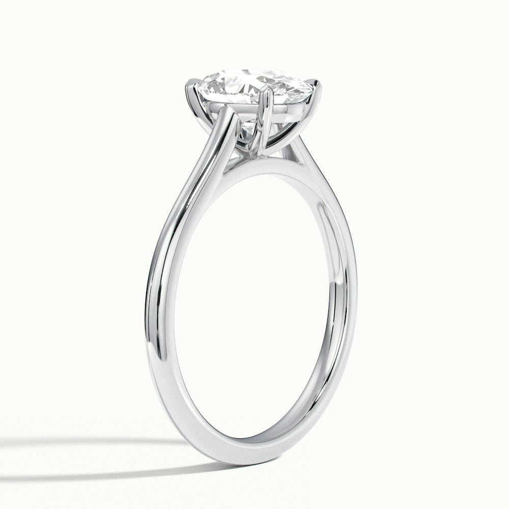 2.0CT Oval Cut Moissanite Solitaire Diamond Engagement Ring