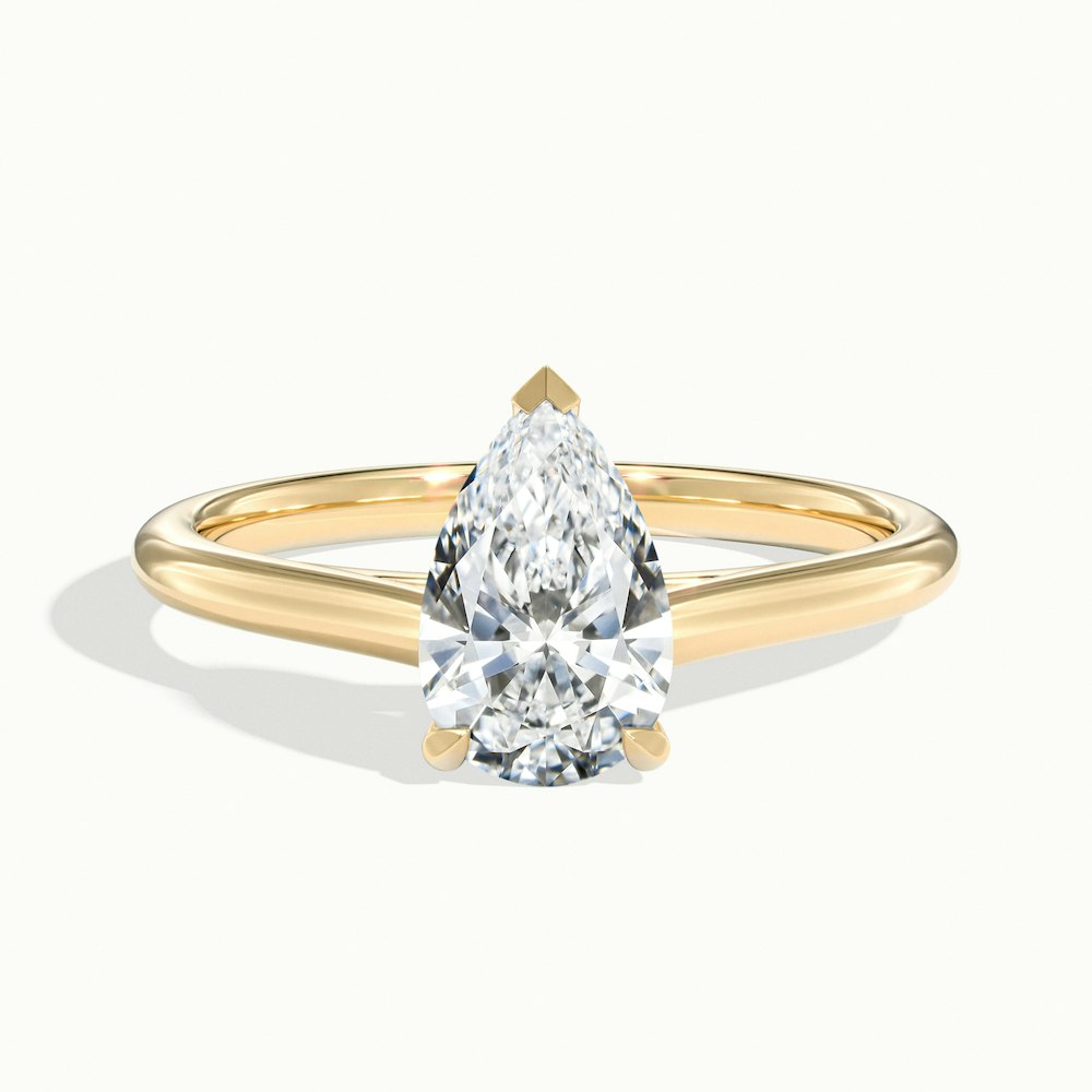 1.50CT Pear Cut Solitaire Diamond Moissanite Engagement Ring