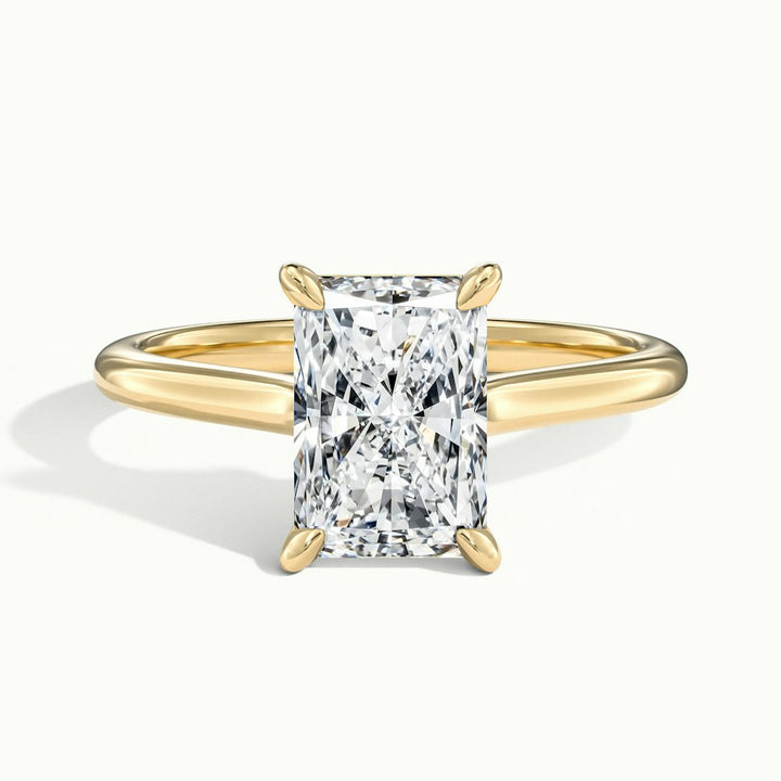 2.0CT Radiant Cut Moissanite Solitaire Diamond Engagement Ring