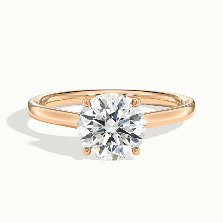 1.0CT Round Cut Diamond Solitaire Moissanite Engagement Ring