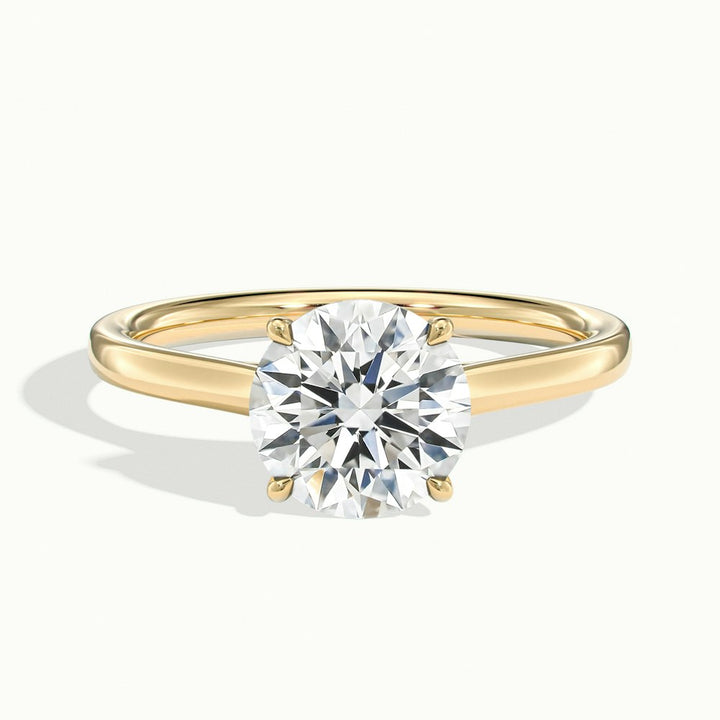 1.0CT Round Cut Diamond Solitaire Moissanite Engagement Ring