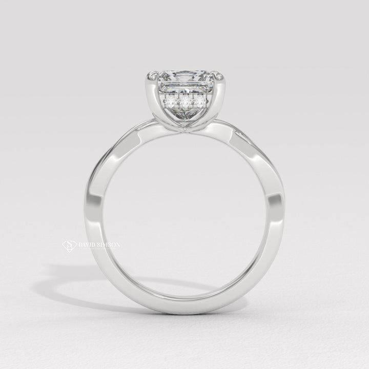 1.0CT-3.0CT Princess Moissanite Infinity Diamond Engagement Ring