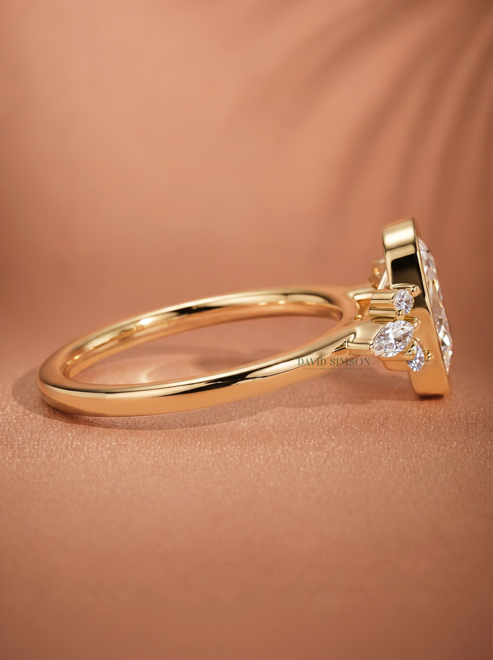 2.0CT-3.0CT Oval Lab Grown Diamond Seven Stone Bezel Engagement Ring
