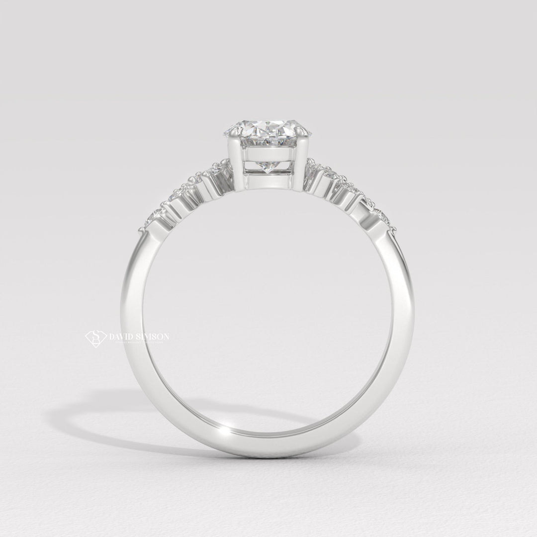 1.50CT-2.50CT Oval Moissanite Diamond Cluster Engagement Ring