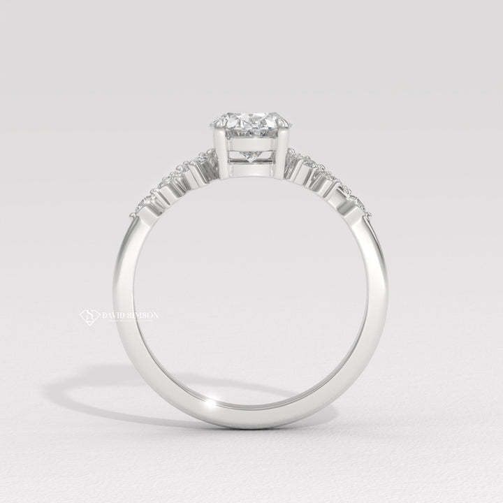 1.50CT-2.50CT Oval Moissanite Diamond Cluster Engagement Ring