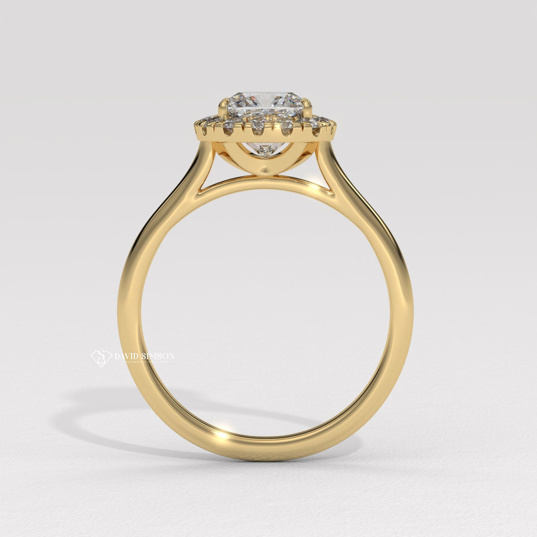 1.0CT-2.0CT Cushion Cut Moissanite Halo Diamond Solitaire Engagement Ring