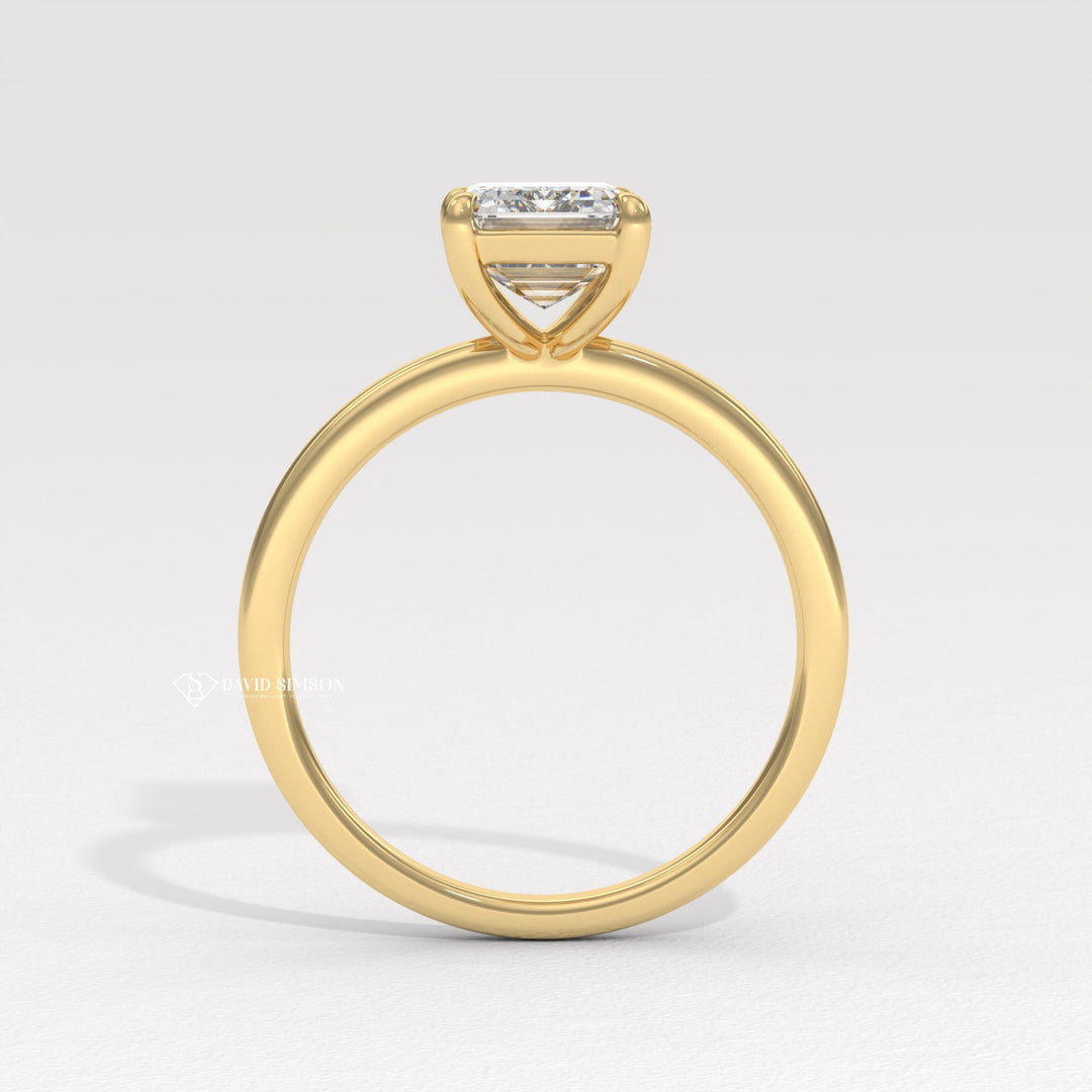 1.50CT-2.50CT Emerald Solitaire Moissanite Diamond Engagement Ring