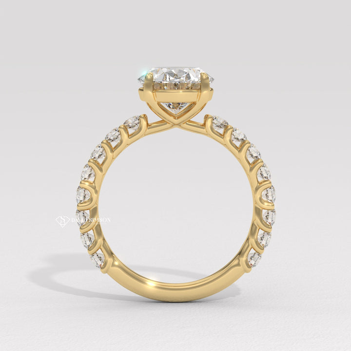 1.50CT-2.50CT Oval Moissanite Diamond Pave Engagement Ring