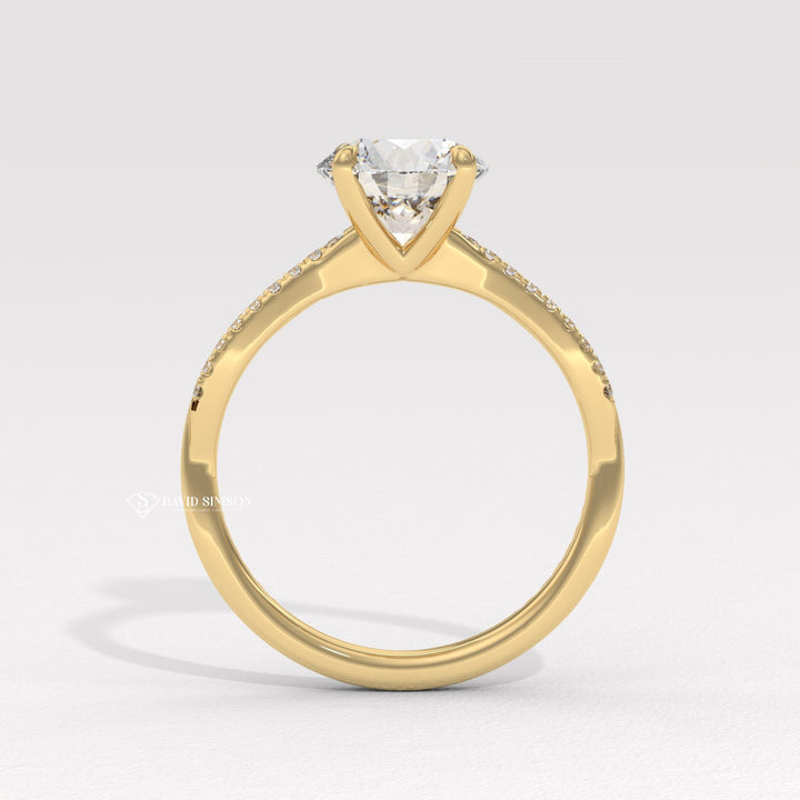 1.0CT-3.0CT Round Moissanite Infinity Diamond Engagement Ring