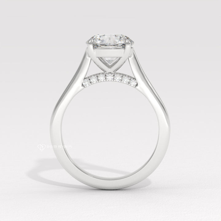 1.50CT-2.50CT Round Moissanite Bridge Set Diamond Solitaire Engagement Ring