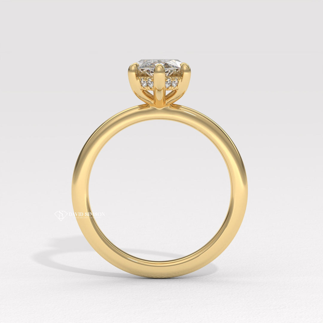 1.50CT-2.50CT Marquise Moissanite Hidden Halo Diomond Engagement Ring