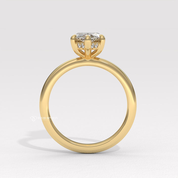 1.50CT-2.50CT Marquise Moissanite Hidden Halo Diomond Engagement Ring